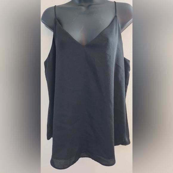Express Womens Black Adjustable Strap V Neck Sleeveless Camisole Tank Size L - Picture 1 of 9